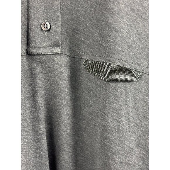 Women’s Brunello Cucinelli Sleeveless Gray Polo Size Sm Monili detail - Picture 2 of 7